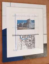 Christo verhüllter wrapped Reichstag Reichstagsverhüllung handsig. 100 x 82cm