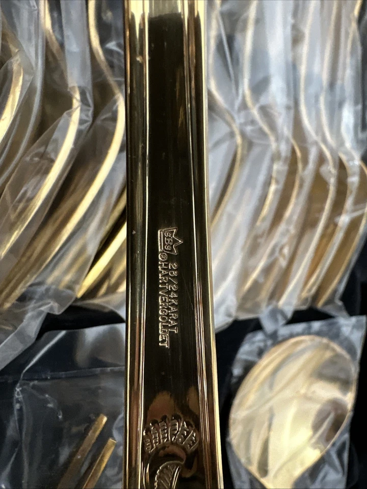 SBS Solingen Besteckset 12 Personen, 70tlg, 23/24 Karat, Unbenutzt , Gold - Bild 4 von 4