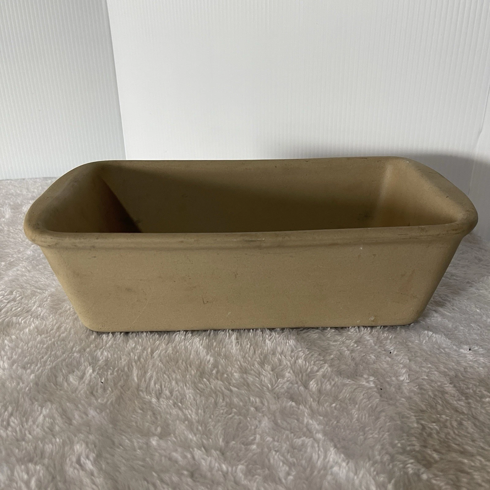 Pampered Chef Heritage Collection 2 qt Beige Stoneware Loaf Pan, Microwave Safe