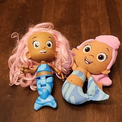 Bubble Guppies Molly Mermaid 8'' Plush Toy & Splash Surprise Bath Doll Set Lot