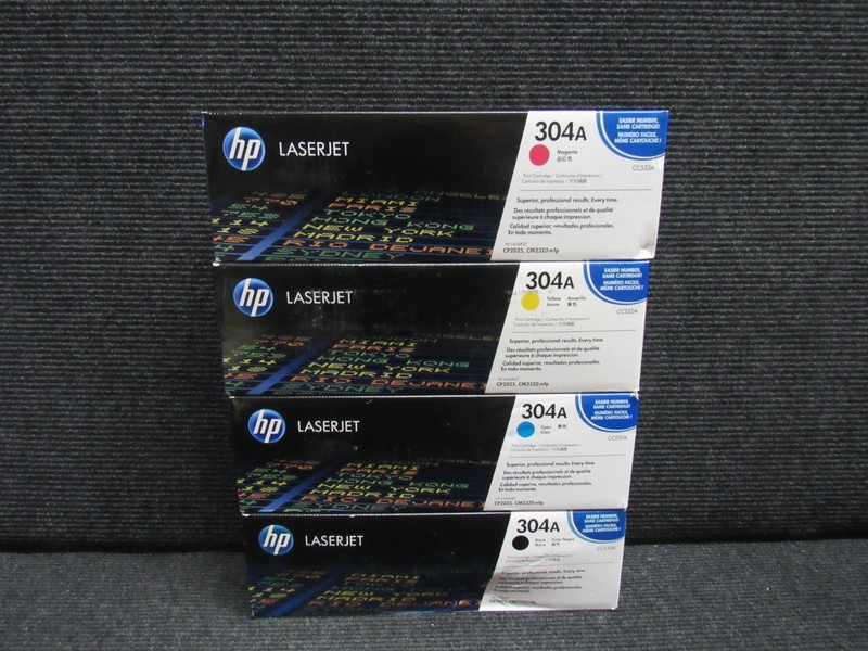 LOT OF 4! GENUINE HP CC530A/CC531A/CC532A/CC533A (304A) TONER CARTRIDGE