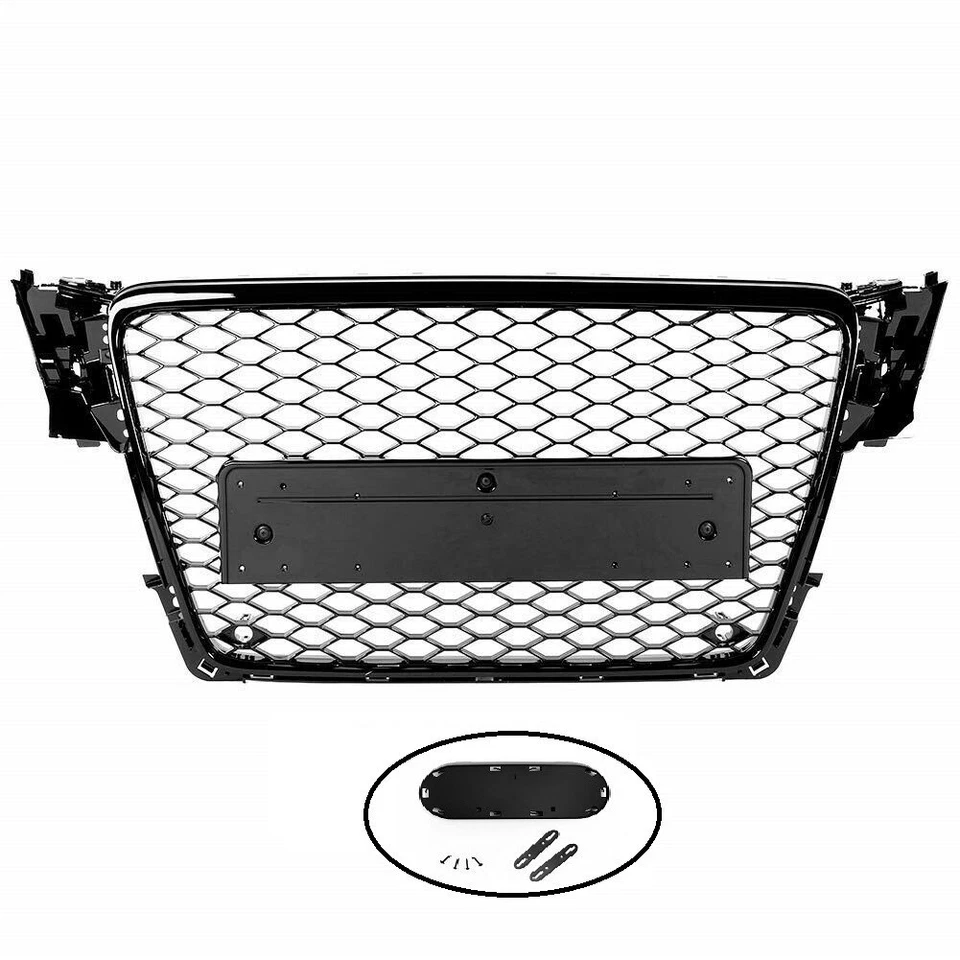 CALANDRE NOIR BRILLANT LOOK RS4 POUR AUDI A4 B8 PHASE 1 DE 12/2007 A 10/2011 - Photo 1/1
