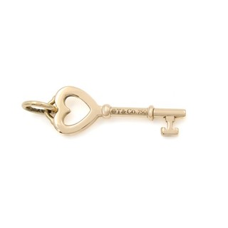 Ciondolo catena Tiffany & Co oro rosa 18 carati collezione chiave cuore 32x10 mm #JB552 3