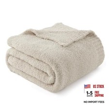 Bedsure Beige Knit Throw Blanket for Couch - Super Throw 50" x 60" 02 - Beige