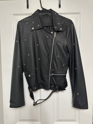 Women s Star Studded Faux leather jacket Size Medium