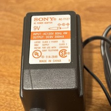 Genuine OEM Sony AC-T127 AC Adapter Power Supply Output 9V 200 MA AC-T120 V