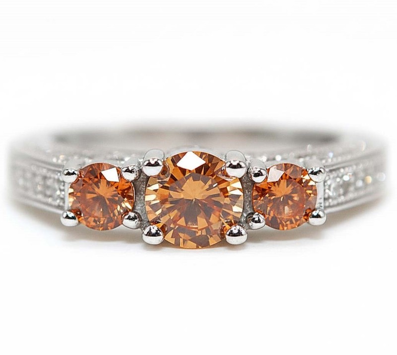 2CT  Padparadscha 925 Solid Sterling Silver Ring Sz 8 F8-1