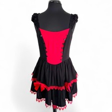Social Collision Gothic Red Black Lace Corset Mini Dress LG Lolita Punk Alt