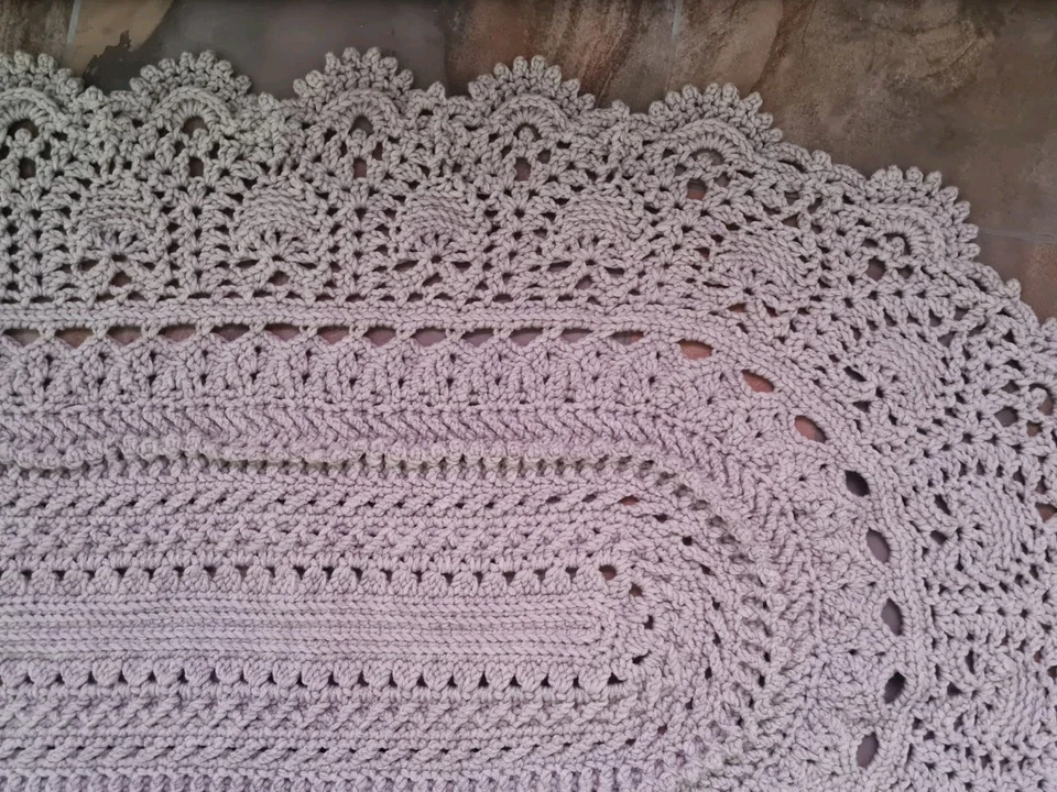 Teppich/ Badvorleger/ Badematte/ gehäkelt, 124 x 84 cm - Bild 3 von 4