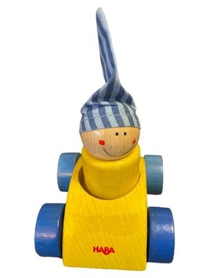 HABA Holzauto Gute Nacht Spielzeugauto Gelb Holz