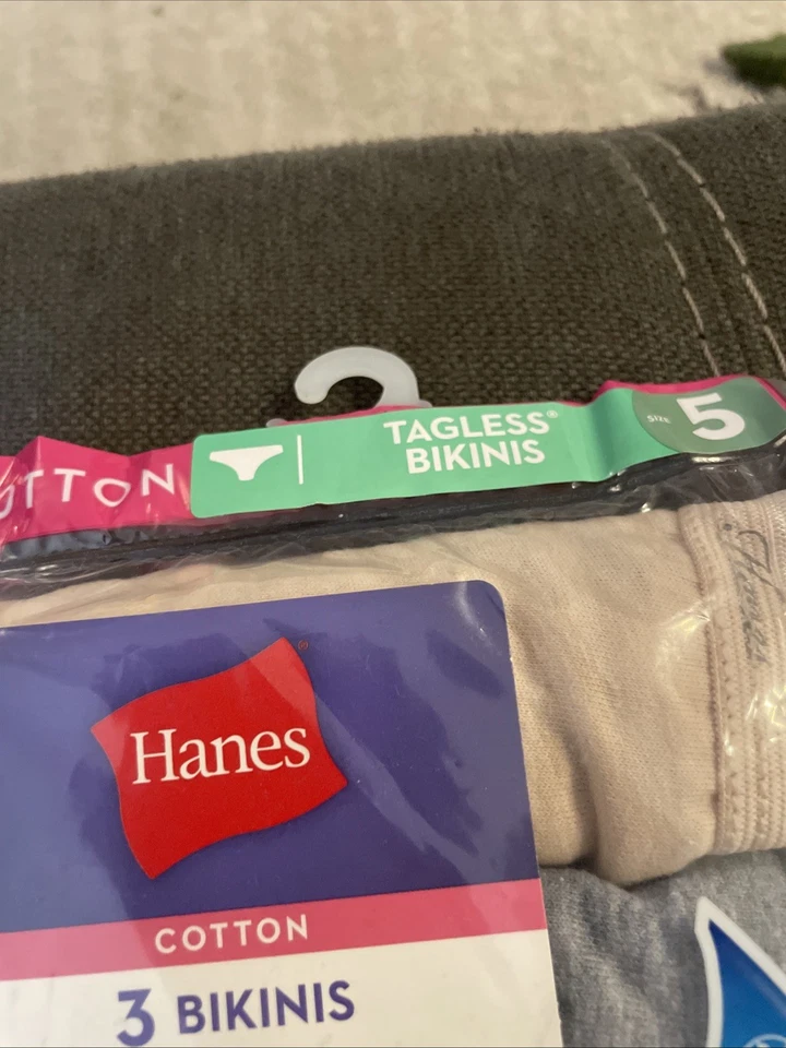 Paquete de 6 bikinis de algodón Hanes sin etiquetas talla 5 bragas absorbentes casi invisibles Foto 4 de 4