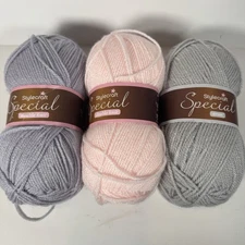 Stylecraft Special Double Knit Yarn 3 Skeins Violet Peach & Silver