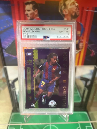 2004 MUNDICROMO LA LIGA #541  RONALDINHO FOIL MVP 2004 FC Barcelona PSA 8