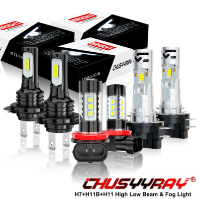 For KIA RONDO 2014-2017 LED Headlight High/Low Beam + Fog Light Bulbs Combo