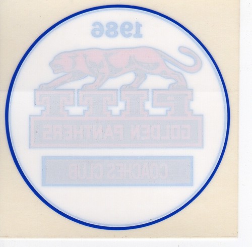 Juego de 4 pegatinas de ventana inversa Pitt Golden Panthers 1986 vintage - Imagen 3 de 3