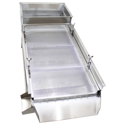 110V 3MM Stainless Steel Linear Vibrating Screen Machine Sifter Double Motor