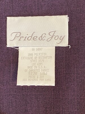 Pride And Joy Duster Jacket Womens 18W Embroidered Plum Purple