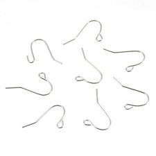 100Pcs 316 Stainless Steel Simple Fish Earring Hook Ear Wire French Hook 20mm