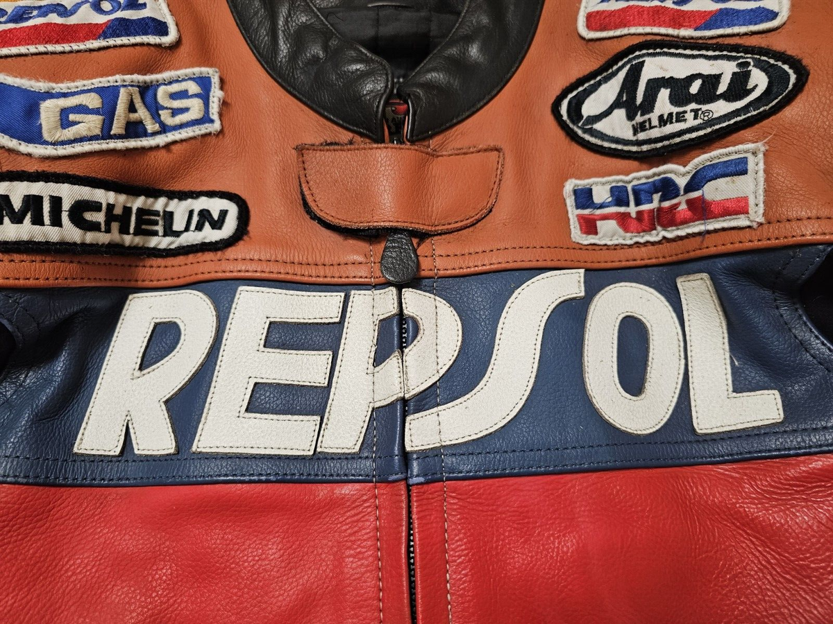 HONDA RACING LEATHER JACKET HONDA REPSOL TEAM VINTAGE JACKET