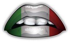 Italy Flag Glossy Lips Car Bumper Sticker Decal