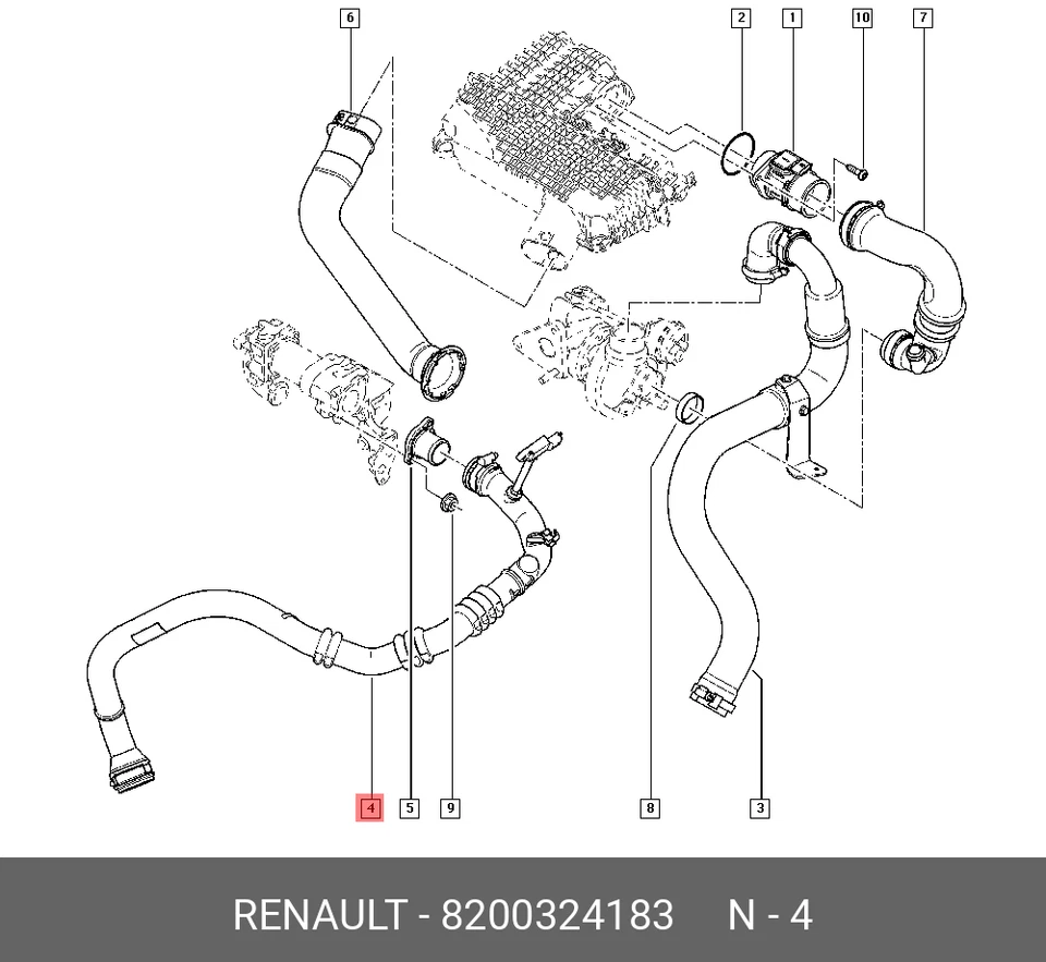 Kangoo 1.5 dCi Turbo Hose Intercooler Hose 8200324183 - Image 2 of 4