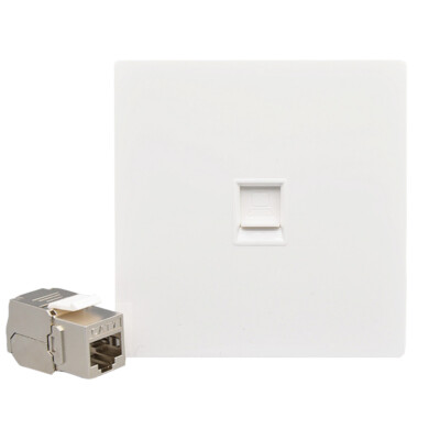 1Port CAT8 CAT7 RJ45 86 Type Wall Ethernet Cable Socket Net Plug Shield Socket