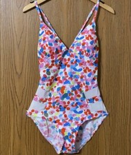 1980 s Inspired Multicolor One Piece Swimsuit, Medium