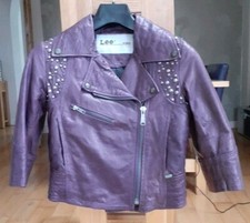 Lee Purple Leather Studded Jacket Size Xs