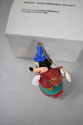 Grolier Disney Fantasia Mickey Ceramic Christmas Ornament w/ Box dated 2003