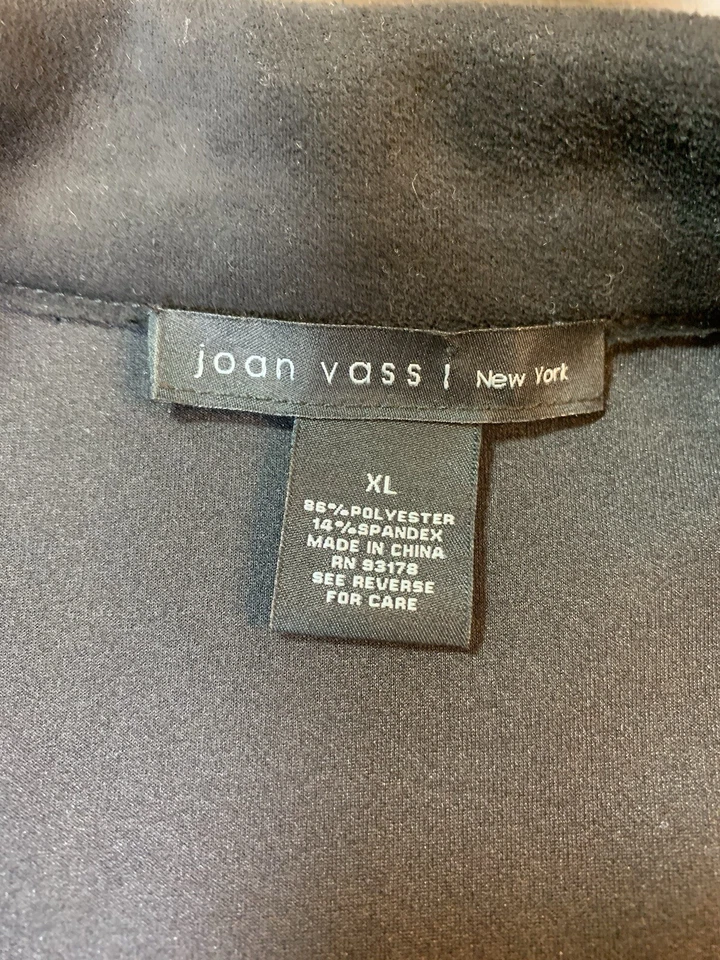 Blazer Joan Vass imitación gamuza cuero vegano para mujer XL negro chaqueta elástica Foto 4 de 4