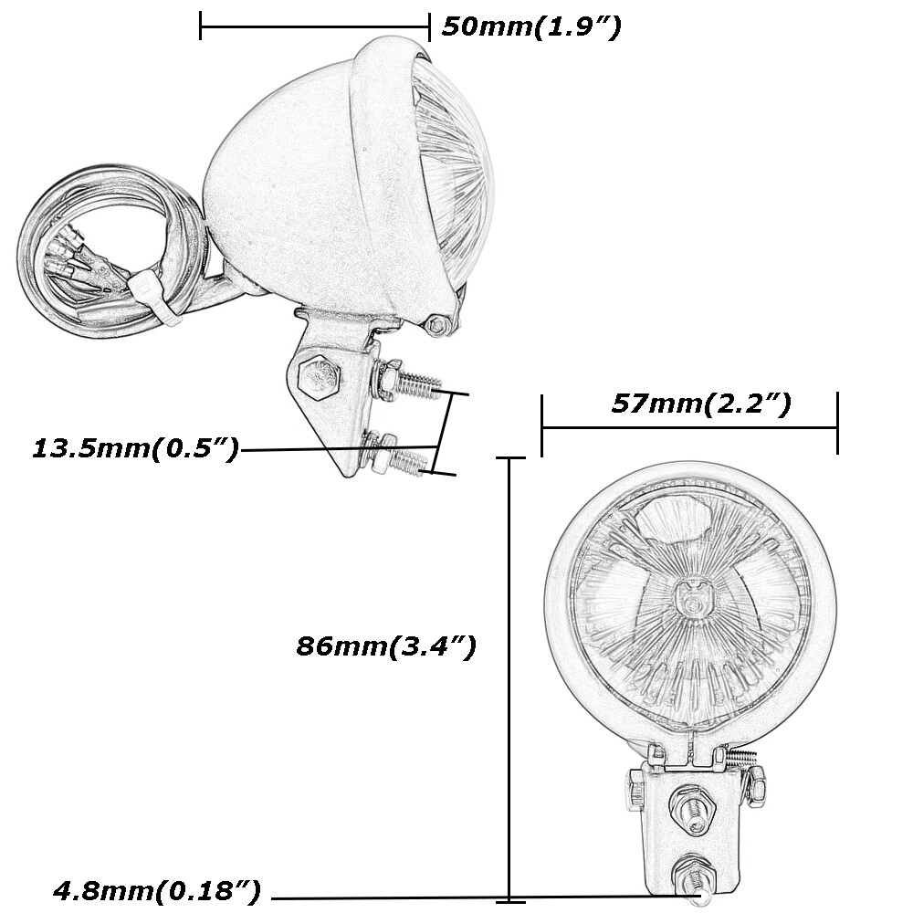 Motorcycle Tail Light LED Rear Brake Lamp for Cruiser Cafe Racer Bobber