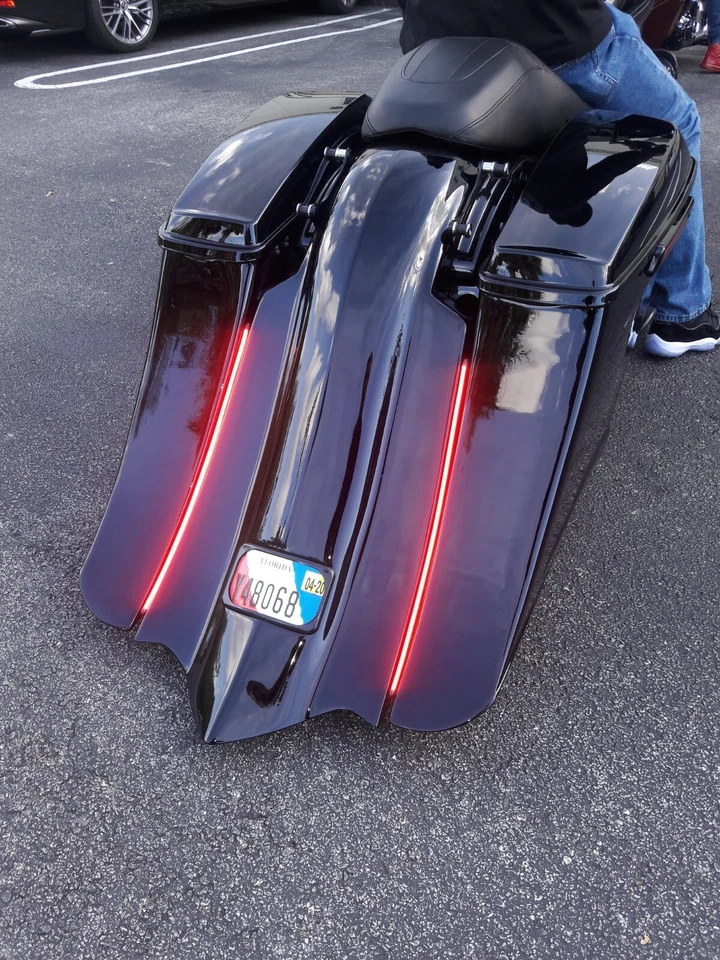 Kit de tira de luz trasera LED flexible guardabarros estirado excavadora, 22", lente ahumada, par Foto 4 de 4