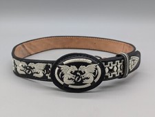 Authentic Youth Mexican Western Cinto Piteado Hand Braided Belt Black Size 26