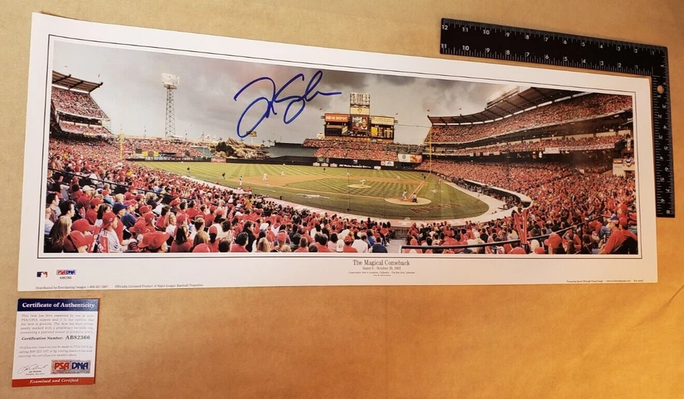 Póster fotográfico firmado por Tim Salmon 9,5x27 The Magical Comeback (PSA) de los Angelinos de béisbol Foto 2 de 4