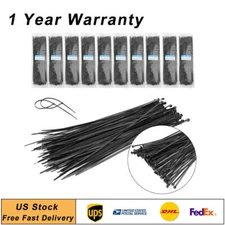 Pack 12" inch Network Cable Cord Wire BLACK Tie Strap 40 Lbs Zip Nylon 1000 PCS
