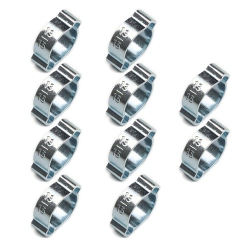 50PCS Steel Double Ear Clamps O Clips Water Fuel Hose Petrol Air Hose Pipe Clip - Picture 19 of 22