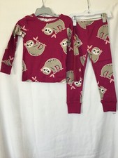 NWT Carter's Sloth Pajama Set Girls Snug Fit many sizes Toddler Pink Allover