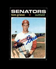Tom Grieve Signed 1971 Topps Washington Senators Autograph