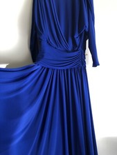 Vintage 90s Modble Style Made In Canada maxi dress women's size M Magenta Blue