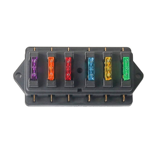 6 Way Car Circuit Standard Blade Fuse Box Block Holder Fuse For Motorcycles - Picture 2 of 5