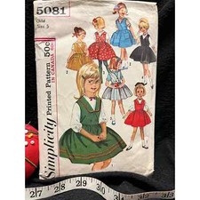 Simplicity 5081 60's Children's day Jumper blouse size 5, Seven different styles