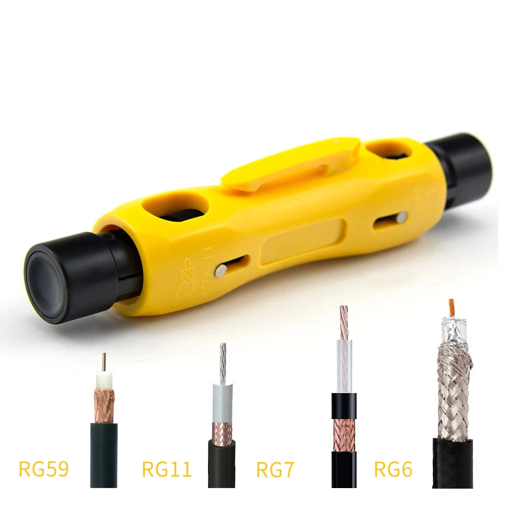 Dual Coaxial Cable Stripper Tool two stage stripping RG 59 RG 6 RG 6Q RG 7 RG 11
