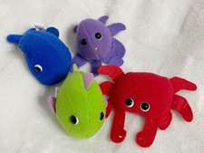 Dakin Vintage Ocean Animal Plush Clip Pins, Crab Octopus Fish Whale, 1988