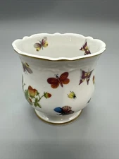 Lenwile Arddalt  Springtime Bowl/Vase Cachepot Strawberries Butterflies 70’s