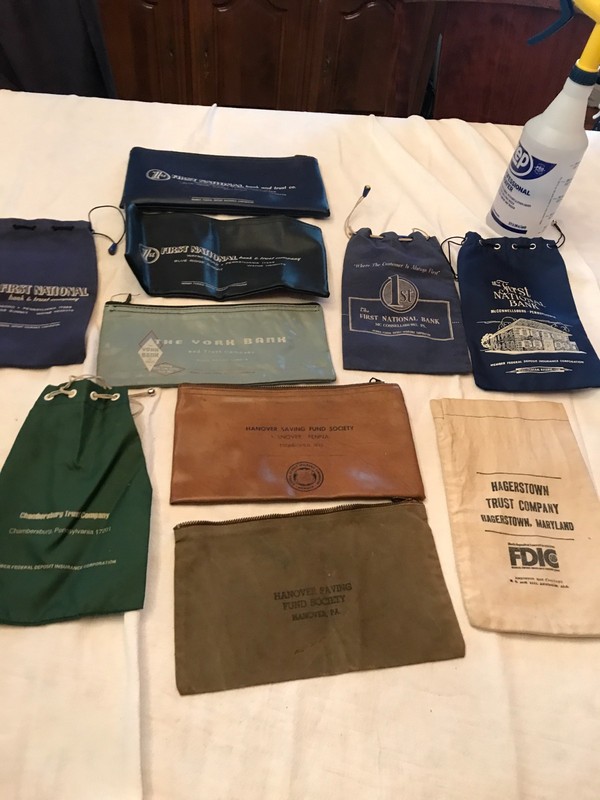 LOT OF 10 ASSORTED ADVERTISING BANK BAGS