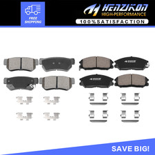Front & Rear Ceramic Brake Pads w/Hardware For Hyundai Santa Fe XG300 XG350
