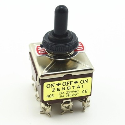 New 15A 250VAC 12-Pin ON-OFF-ON Mini Toggle Switch Switches w Waterproof cap @zx