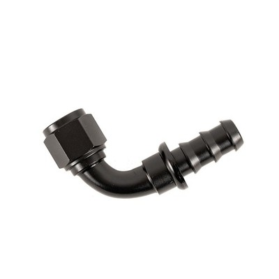 10AN 7/8-14UNF 90 Degree Push Lock Hose Fitting End Aluminum.