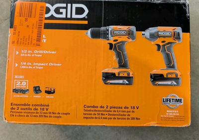 #ad #ad RIDGID 18V Cordless Kit: Drill amp; Impact Driver with 2 Batteries $125.00