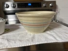 McCoy Mixing Bowl Pink & Blue Stripes Ovenware USA VTG 10" Some Imperfections